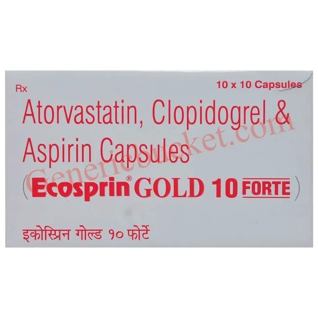Ecosprin Gold 10 Forte Capsule (1)-ink Ecosprin Gold 10 Forte Capsule