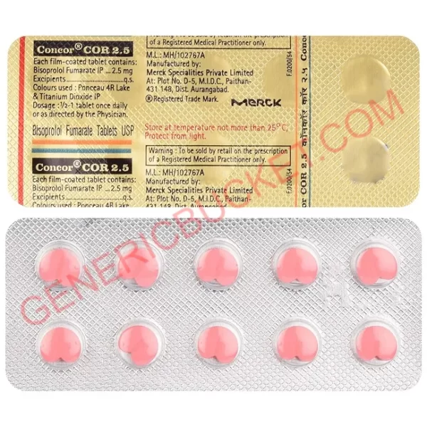 CONCOR COR 2.5 2.5MG TABLET 10S