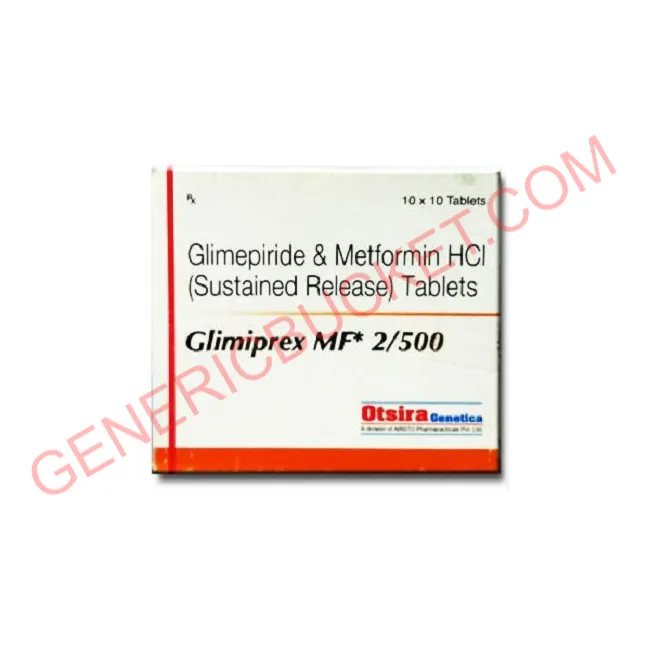 Glimiprex Mf 2 500 Tablet Glimepiride 2mg Metformin Genericbucket