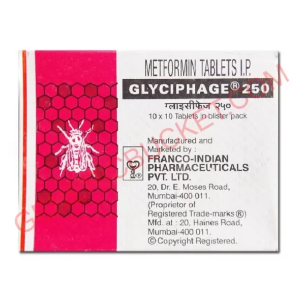 GLYCIPHAGE 250 MG TABLET 10