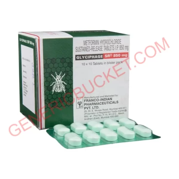 GLYCIPHAGE 850 MG TABLET SR 10