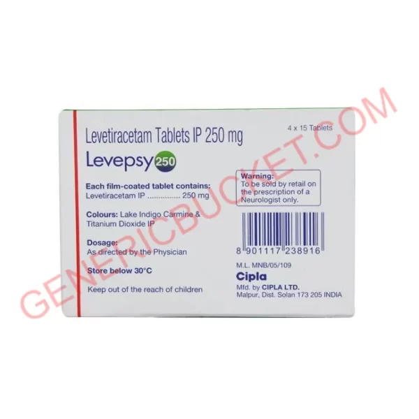 LEVEPSY 250 MG TABLET 15S