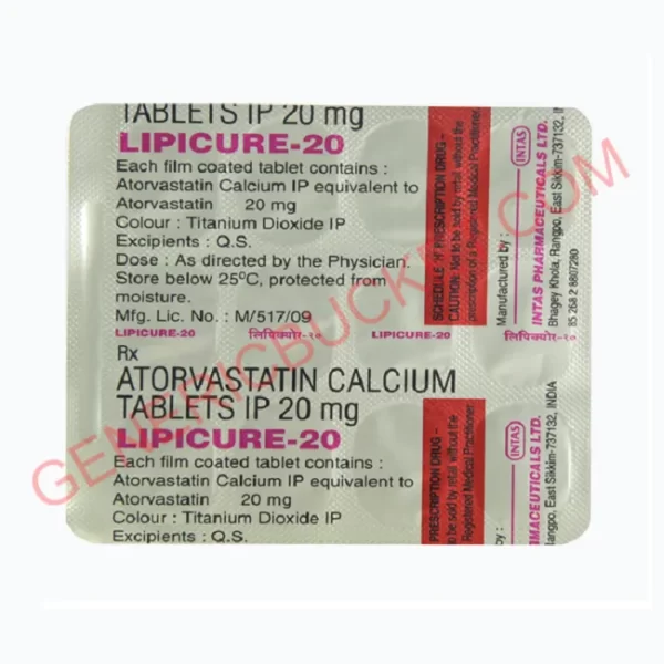 LIPICURE 20 MG TABLET 15