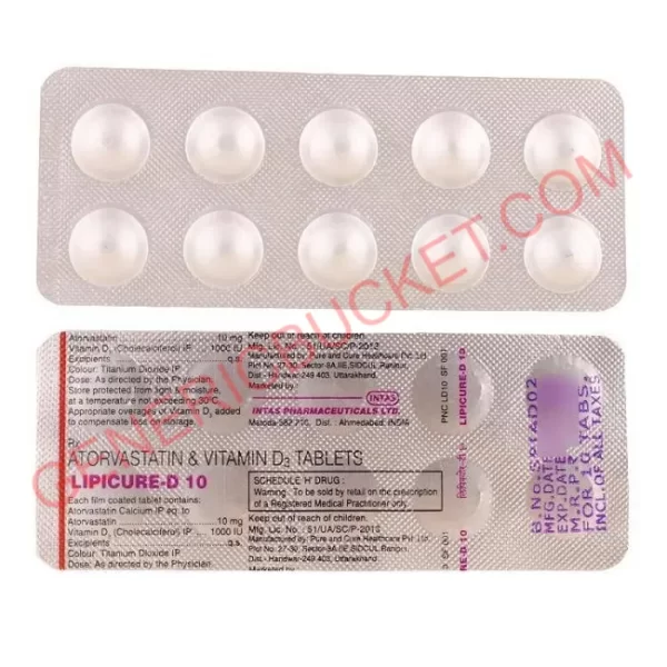 LIPICURE-D 10 MG 1000IU TABLET 10