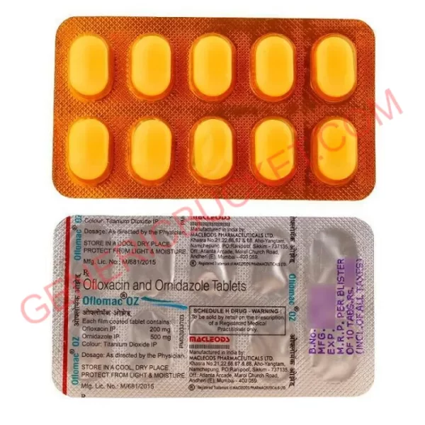 OFLOMAC OZ 200+500 MG TABLET 10