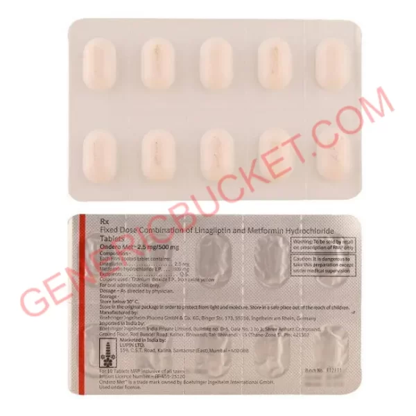 ONDERO MET 2.5+500 MG TABLET 10