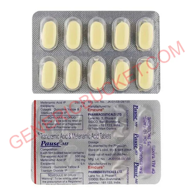 Pause Mf Tablet Tranexamic Acid Mefenamic Acid Genericbucket