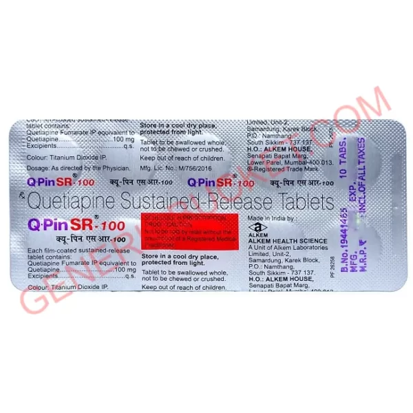 Q PIN SR 100 MG 10 TAB