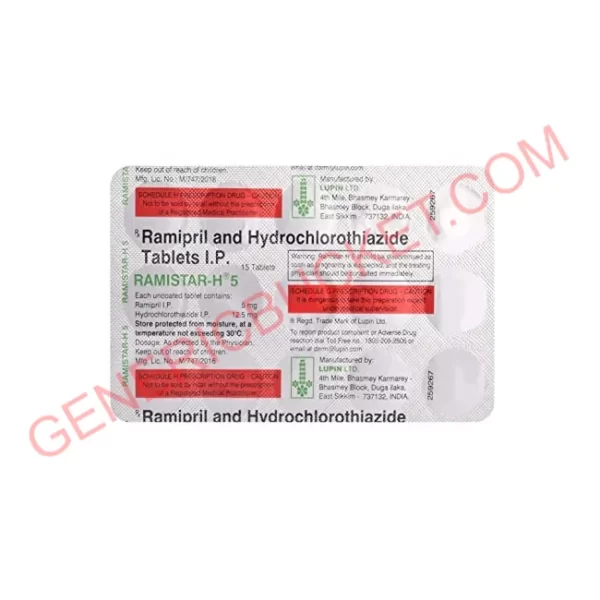 RAMISTAR-H 5+12.5 MG TABLET 15