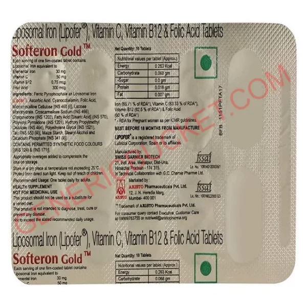 SOFTERON GOLD TAB 10 TAB