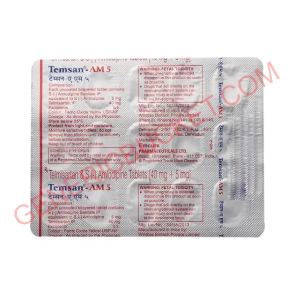 TEMSAN AM 5+40 MG TABLET 15